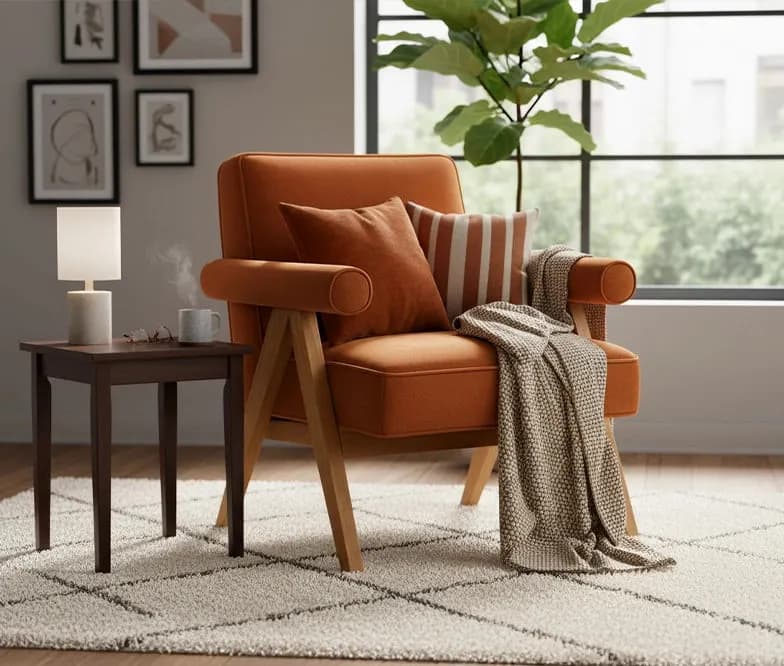 Napa Accent Chair in Clementine Velvet – FRWD Furniture Malaysia