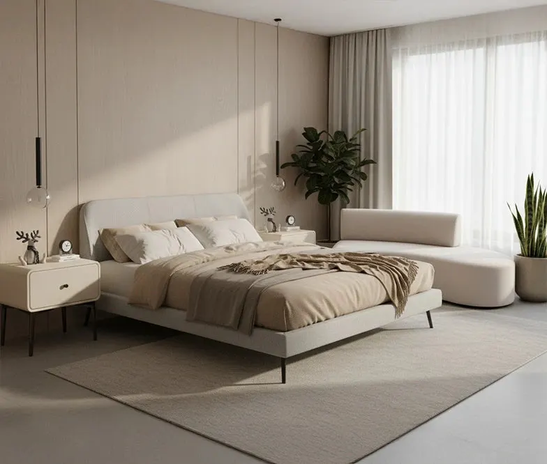 Yale with Luna Chaise and Nel Bedside Tables