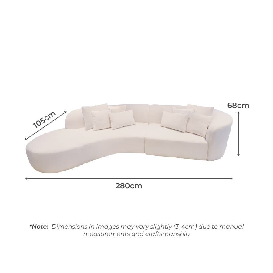 Elsa 4-Seater L-Shaped(AN) dimensions