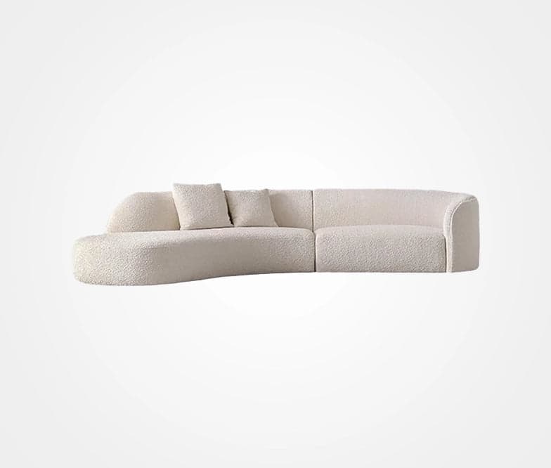 Elsa 4-seater with armrest on the left in white, front view