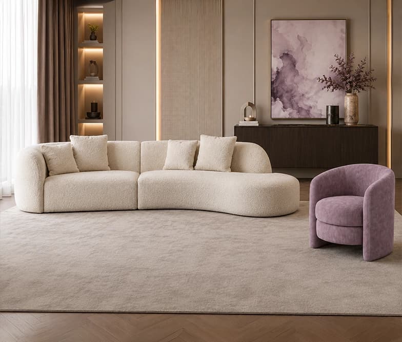 Elsa 3 Seater with Juno Lilac Accent Chair